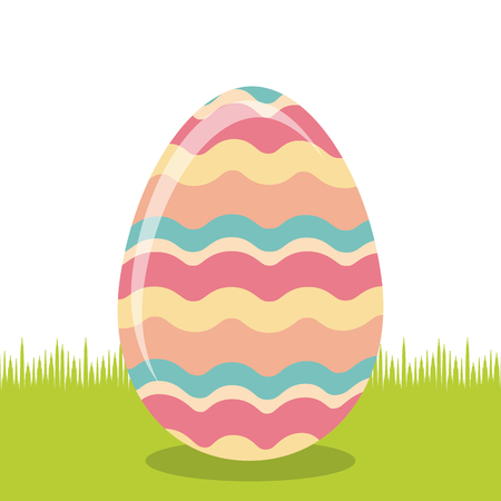 Easter egg icon over white background. Colourful design. vector illustrationのイラスト素材