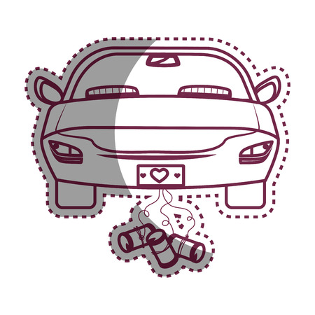 just married car icon vector illustration designのイラスト素材