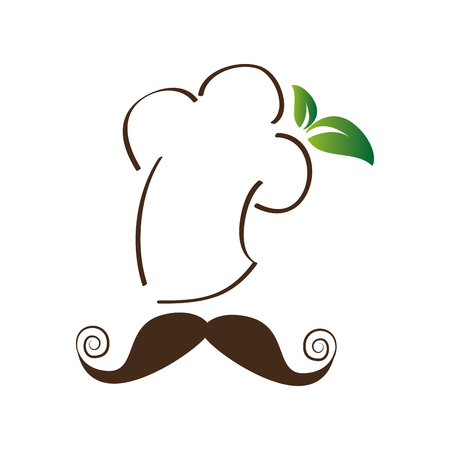 chef hat with leafs healthy food icon vector illustration designのイラスト素材