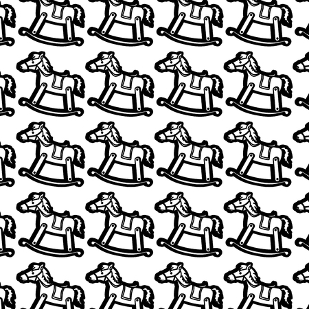 wooden horse toy icon vector illustration designのイラスト素材