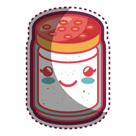 ingredient packing food cartoon character vector illustration designのイラスト素材