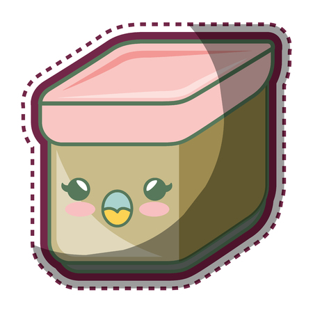ingredient packing food cartoon character vector illustration designのイラスト素材