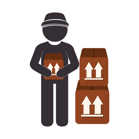 delivery worker service icon vector illustration designのイラスト素材