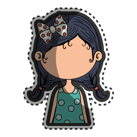 cute little girl character vector illustration designのイラスト素材