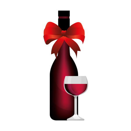wine cup and bottle isolated icon vector illustration designのイラスト素材