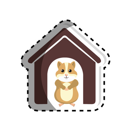 cute hamster mascot icon vector illustration designのイラスト素材