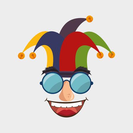 idiot mask crazy icon vector illustration designのイラスト素材