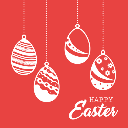 eggs painted easter celebration vector illustration designのイラスト素材