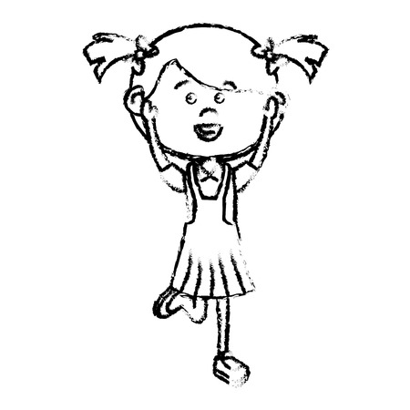 cute little girl character vector illustration designのイラスト素材