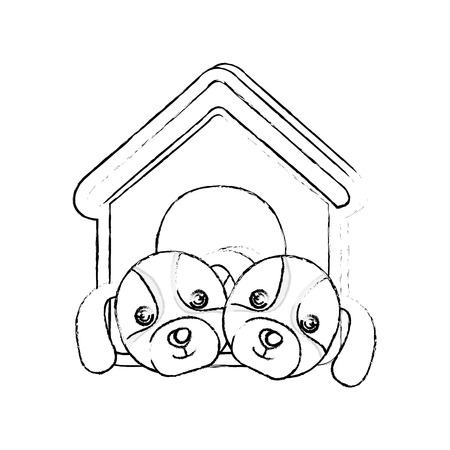 cute doggy pet icon vector illustration designのイラスト素材