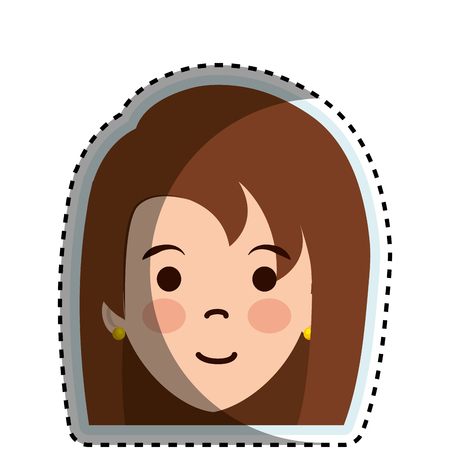 cute woman avatar character vector illustration designのイラスト素材