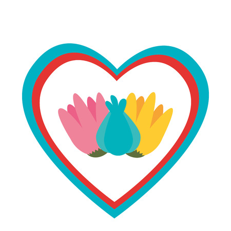 heart cute floral frame decorative vector illustration designのイラスト素材