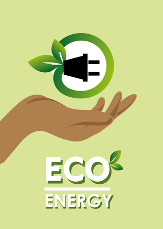 Energy design over green background, vector illustrationのイラスト素材