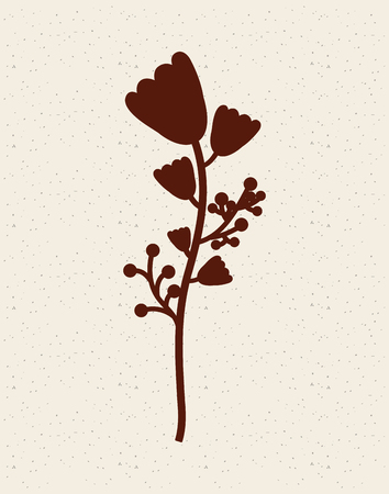 silhouette of plant with leaves. vector illustrationのイラスト素材