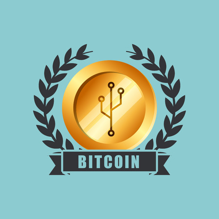 golden coin with usb icon over white background. bitcoin virtual money design. vector illustrationのイラスト素材