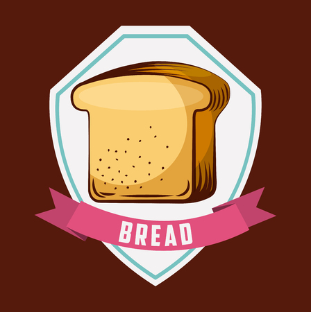 emblem with bread icon. colorful design. vector illustrationのイラスト素材