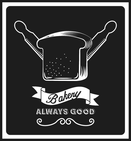 loaf icon over black background. bakery product concept. vector illustrationのイラスト素材