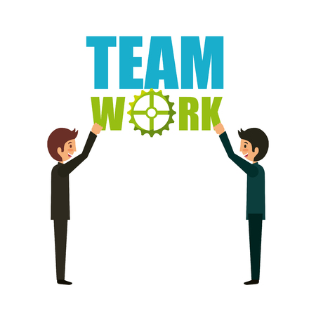 men cartoon icon over white background. teamwork concept. colorful design. vector illustrationのイラスト素材