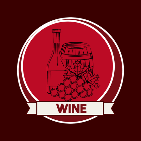 emblem with wine house related icons. colorful design. vector illustrationのイラスト素材