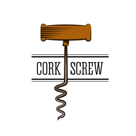 corkscrew tool icon over white background. colorful design. vector illustrationのイラスト素材