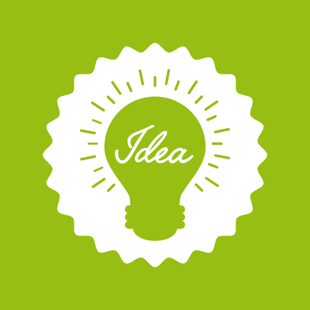 seal stamp with bulb light icon over green background. green idea concept. vector illustrationのイラスト素材