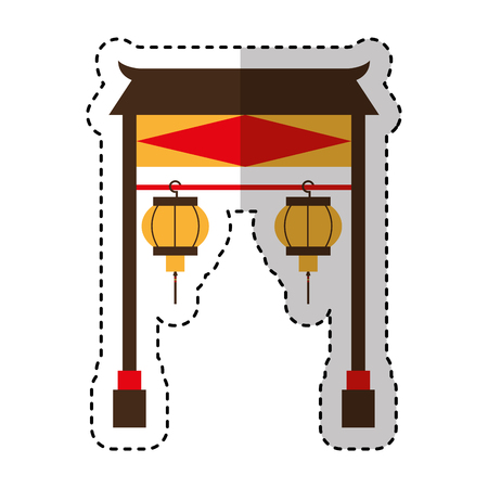 asian portal culture icon vector illustration designのイラスト素材