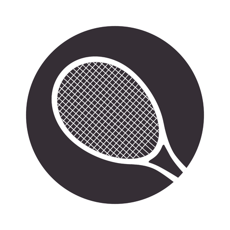 tennis racket icon over white background. vector illustrationのイラスト素材