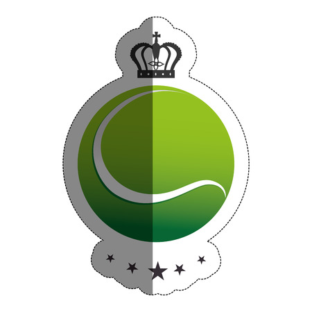 emblem with tennis ball icon over white background. vector illustrationのイラスト素材