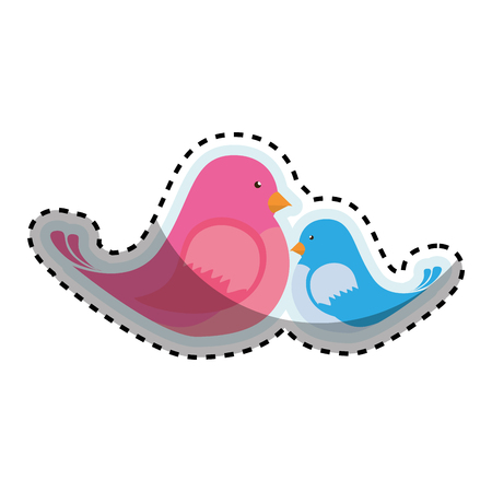 cute bird icon over white background. colorful design. vector illustrationのイラスト素材