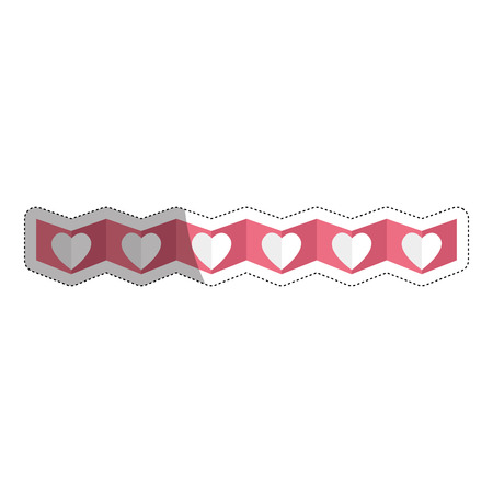 Pennant with hearts icon over white background. vector illustrationのイラスト素材