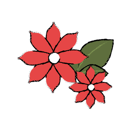 beautiful flowers icon over white background. colorful design. vector illustrationの写真素材