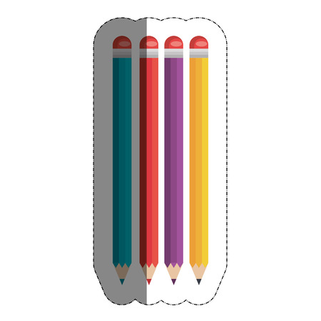pencils icon over white background. vector illustrationのイラスト素材