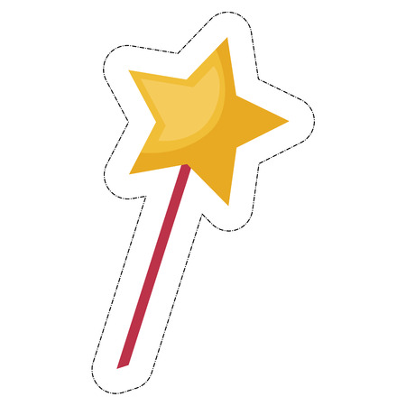 star magic wand icon over white background. vector illustrationのイラスト素材