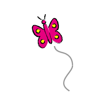 A butterfly icon over white background. vector illustration.のイラスト素材