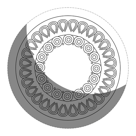floral mandala icon over white background. vector illustrationのイラスト素材