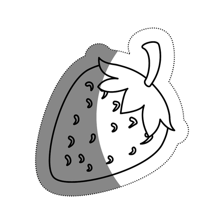 strawberry fruit icon over white background. vector illustrationのイラスト素材