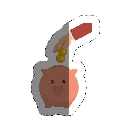 piggy savings isolated icon vector illustration designのイラスト素材