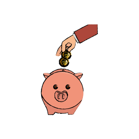 piggy savings isolated icon vector illustration designのイラスト素材