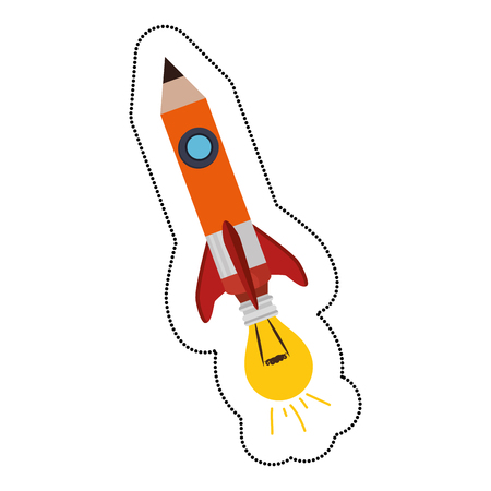 rocket pencil isolated icon vector illustration designのイラスト素材