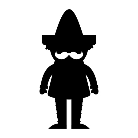 mexican man avatar character vector illustration designのイラスト素材
