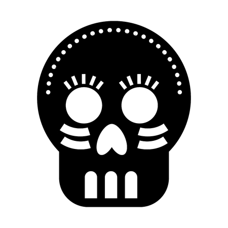 mexican skull mask icon vector illustration designのイラスト素材
