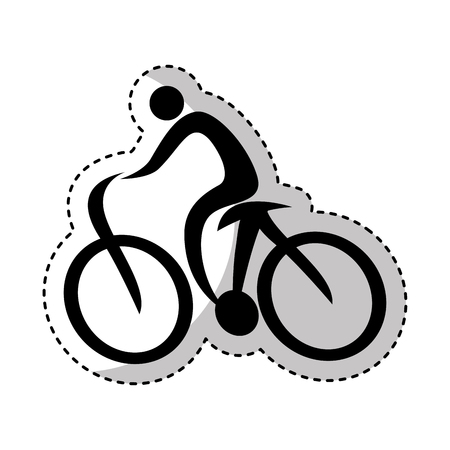 cycling sport silhouette icon vector illustration designのイラスト素材