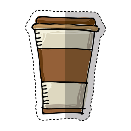 coffee glass drawing icon vector illustration designのイラスト素材