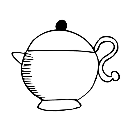 teapot drawing isolated icon vector illustration designのイラスト素材