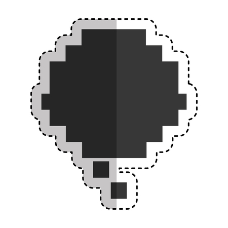 speech bubble pixelated icon vector illustration designのイラスト素材