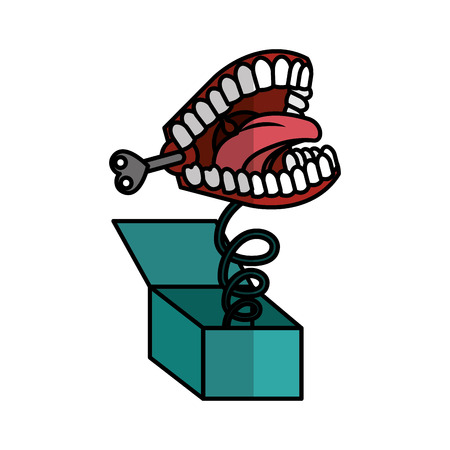 surprise box with funny Joke teeth icon vector illustration designのイラスト素材