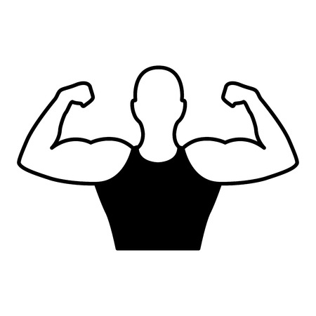 strong man human figure vector illustration designのイラスト素材