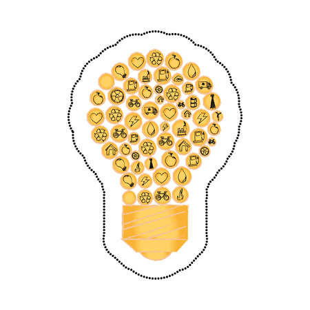 bulb light with ecology symbol vector illustration designのイラスト素材