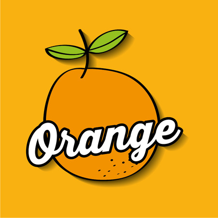 orange fresh fruit premium quality vector illustration designのイラスト素材
