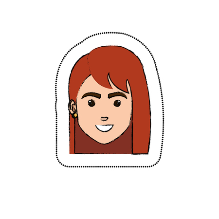 young woman avatar character vector illustration designのイラスト素材